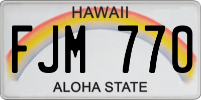 HI license plate FJM770