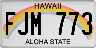 HI license plate FJM773