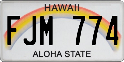 HI license plate FJM774
