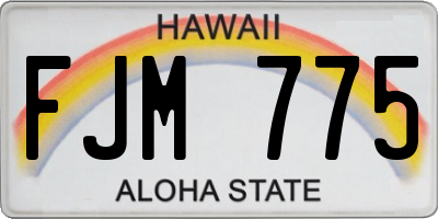 HI license plate FJM775