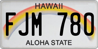 HI license plate FJM780