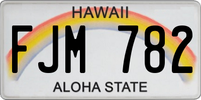 HI license plate FJM782