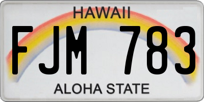 HI license plate FJM783
