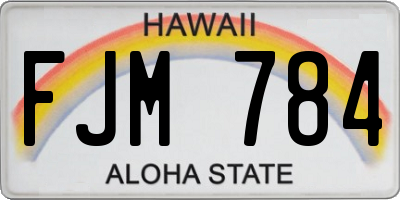 HI license plate FJM784