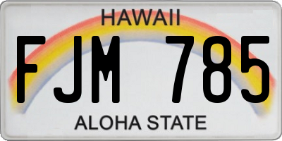 HI license plate FJM785