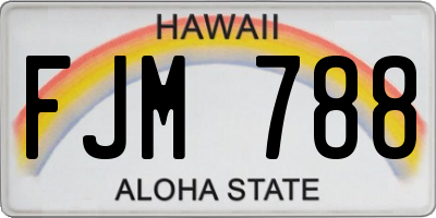 HI license plate FJM788