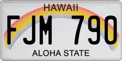 HI license plate FJM790