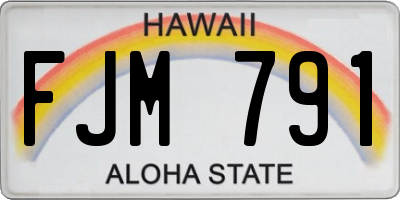 HI license plate FJM791