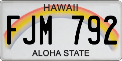 HI license plate FJM792