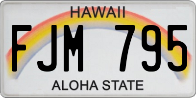 HI license plate FJM795
