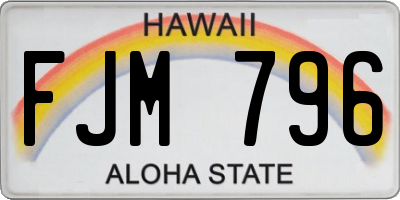 HI license plate FJM796