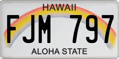 HI license plate FJM797