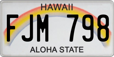 HI license plate FJM798