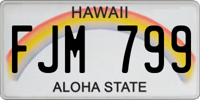 HI license plate FJM799