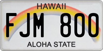 HI license plate FJM800