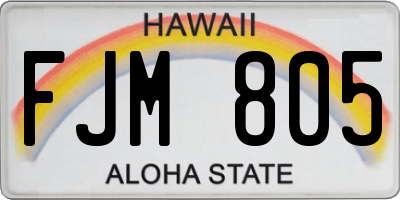 HI license plate FJM805
