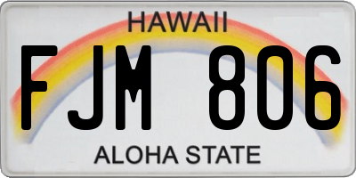 HI license plate FJM806
