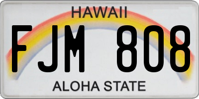 HI license plate FJM808