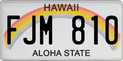 HI license plate FJM810
