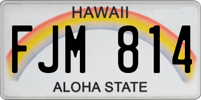 HI license plate FJM814