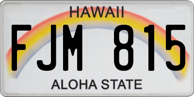 HI license plate FJM815