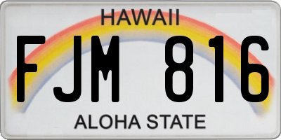HI license plate FJM816