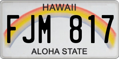 HI license plate FJM817