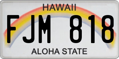 HI license plate FJM818