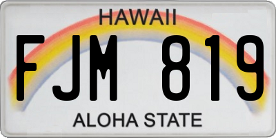 HI license plate FJM819