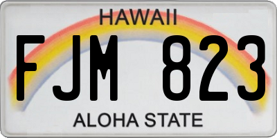 HI license plate FJM823