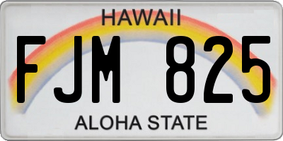 HI license plate FJM825