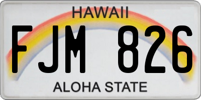 HI license plate FJM826