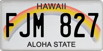 HI license plate FJM827