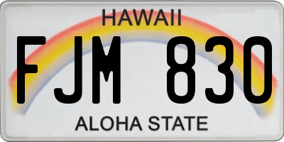 HI license plate FJM830