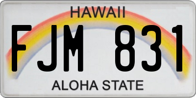 HI license plate FJM831