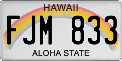 HI license plate FJM833