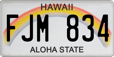 HI license plate FJM834