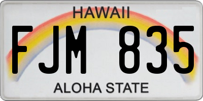 HI license plate FJM835