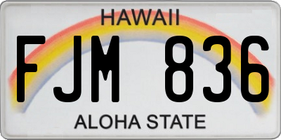 HI license plate FJM836