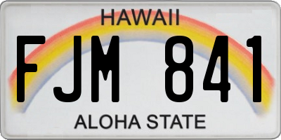 HI license plate FJM841