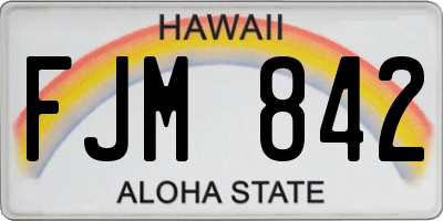 HI license plate FJM842