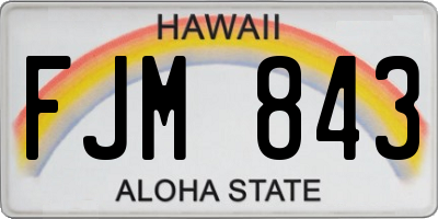 HI license plate FJM843