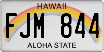 HI license plate FJM844