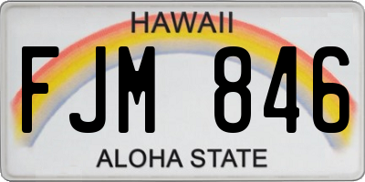 HI license plate FJM846