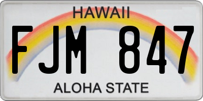 HI license plate FJM847