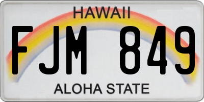 HI license plate FJM849