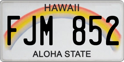 HI license plate FJM852