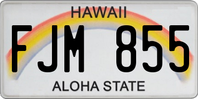 HI license plate FJM855