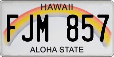 HI license plate FJM857