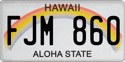 HI license plate FJM860